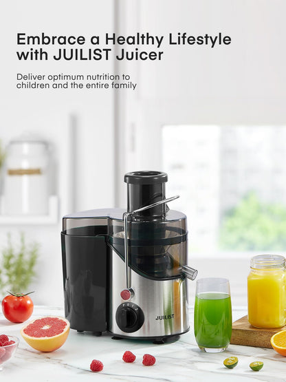 Juilist Juicer Machines, Centrifugal Juicers Whole Fruit and Vegetable with 3 Speed Setting, Big Mouth Large 65MM Feed Chute Juice Extractor Machine,