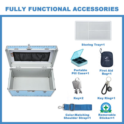 HEWEI WORKS Storage Box with Key Lock, Lockable Medicine Storage Box, Empty First Aid Box, Security Lock Box