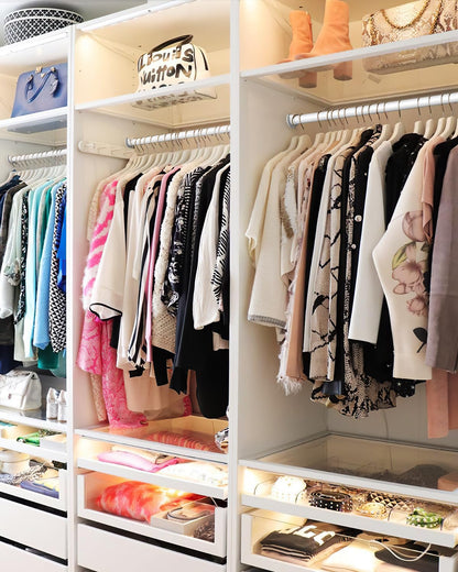 Wardrobe Rail, 43 to 69 CM Stepless Adjustable Metal Rails To Hanging Clothes, 3.3 CM Heavy Duty Wardrobe Rails and Fittings for Closet Wardrobes