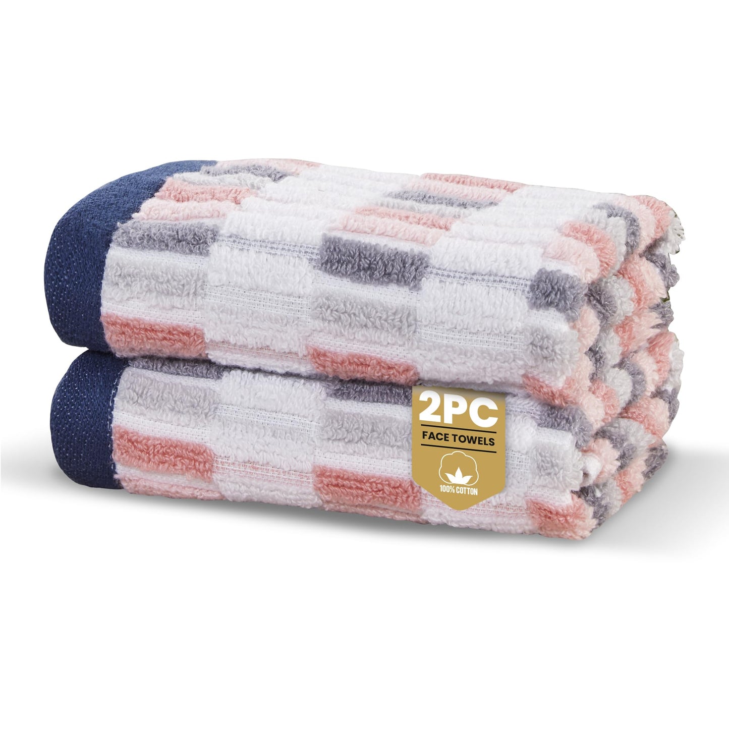 Rapport Home Santa Cruz Face Towels 2 Pack | Blush | 30x30cm | Luxurious 500GSM 100% Cotton | Oeko-Tex Certified Soft & Absorbent Face Cloths