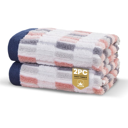 Rapport Home Santa Cruz Face Towels 2 Pack | Blush | 30x30cm | Luxurious 500GSM 100% Cotton | Oeko-Tex Certified Soft & Absorbent Face Cloths