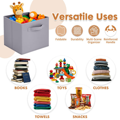 Pinkgarden Storage Box, Collapsible Fabric Storage Cube with Handles for Home, Kids Room, Closet and Toy Organization,Pack of 4, 33 x 33 x 33 cm
