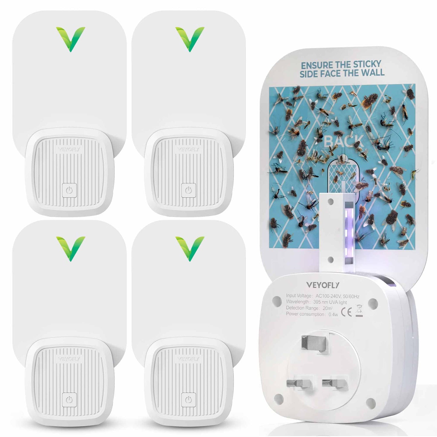 Fly Catcher Indoor, Fly Trap Indoor, (4 Device + 12 Refills) Fruit Fly Traps for Indoors, Gnat Traps for House Indoor, Bug Killer, Fly Trap, Plug in