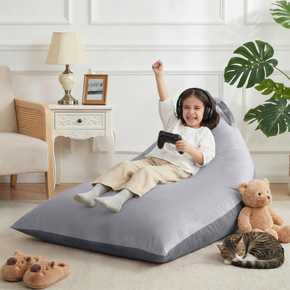 Nobildonna 4ft Bean Bag Chair Cover (No Filler) for Adults, 400L Extra Large Triangular Beanbag Chair Cover