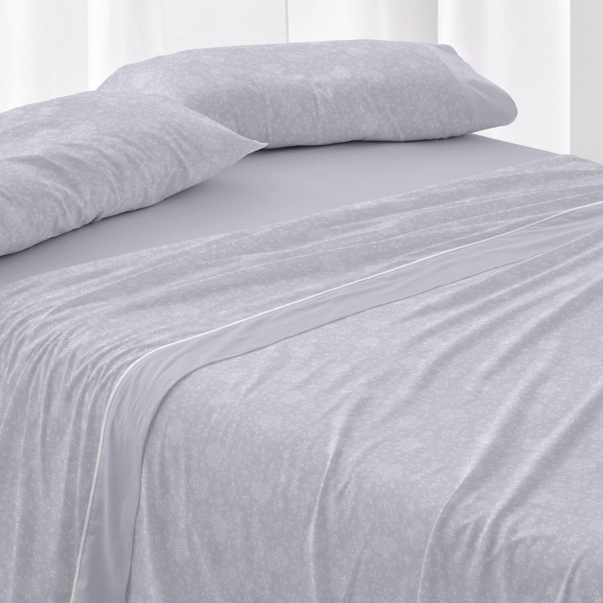 Burrito Blanco Cotton Flannel Sheets, Blue, Ancho de 135 cm