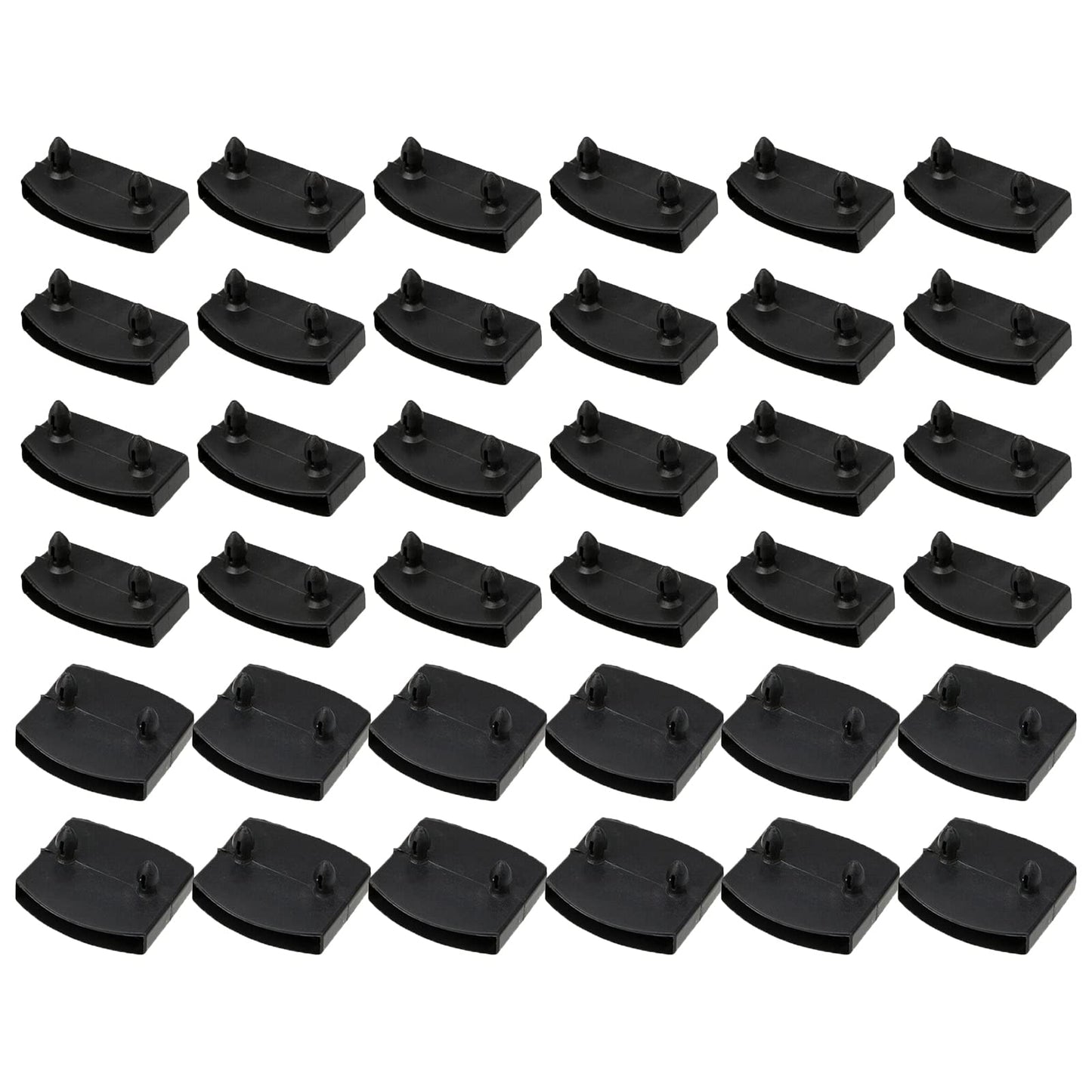 hifrom Slatted Frame Brackets Set, 36 Pieces, High Density Polyethylene, Black, for Beds up to 53 mm Wide, Single Double Beds Accessories