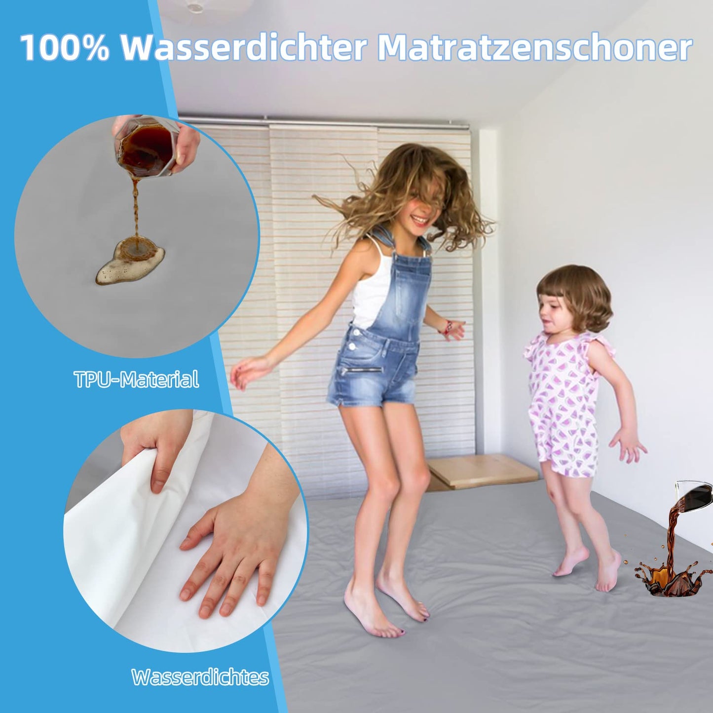 mafudoxi Waterproof Mattress Protector Fitted Sheet,30cm Deep Pocket Bed Sheet, Ultra Soft Smooth and Wrinkle-Resistant, Easy Care Breathable Sheets