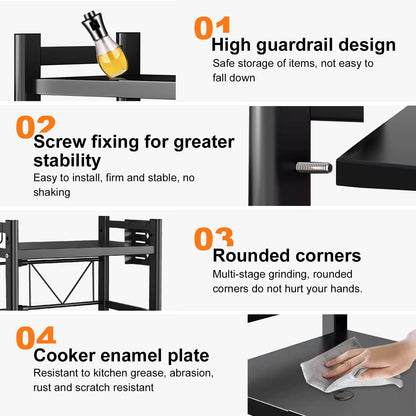 LUKVCIY Adjustable 3-Tier Microwave Oven Shelf Stand