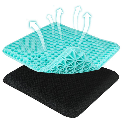 Large Gel Seat Cushion For Long Sitting,Double Thick Honeycomb Cushion With Non-Slip Covers Cushion Chair Seat Pads Gel Car Seat Cushion Breathable