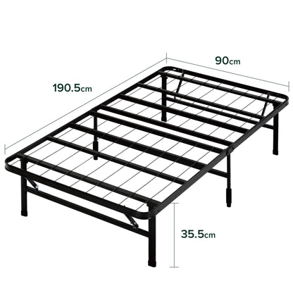 Zinus SmartBase Zero Assembly Bed Frame - Single 90x190cm - 35cm Height - Metal Bed Frame - Foldable Bed - For Adults, Kids, Teenagers - Easy Assembly