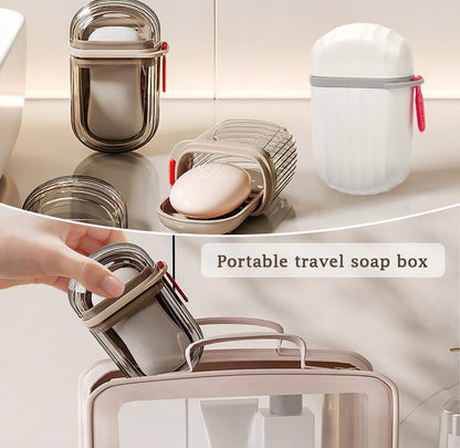 Soap Dish Holder with Lid 2 Pcs, Mini Travel Soap Case with Drainage,Waterproof Leakproof Portable Sealed Shower Soap Box Container Holder for Travel