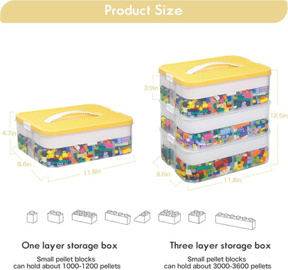 Storage Organiser for Building Blocks 3 Tier Stackable Drawer Organiser