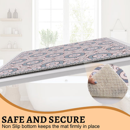 Quick Dry Large Square Shower Mat Non Slip 80x80 CM, Anti Mould PVC Loofah Bath Mat for Bathroom Floor & Wet Room