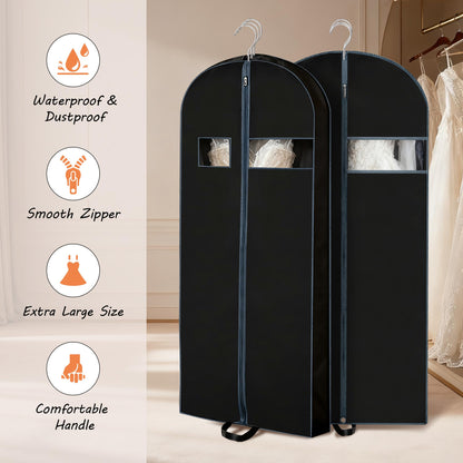 3 Pack 60 Inch Clothes Protector Covers for Wardrobe Organization and Travel - Long Garment Protectors for Dresses, Suits, Coats and Robes