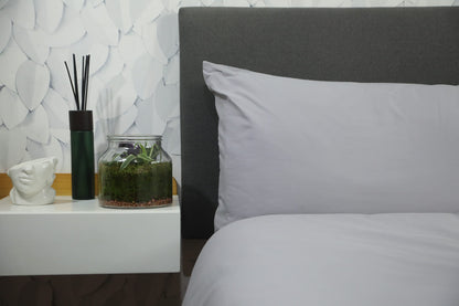 lekka EASY-CHANGE & EASY-IRON, ZIP-AROUND Duvet Cover Set for King Size Bed (Grey)