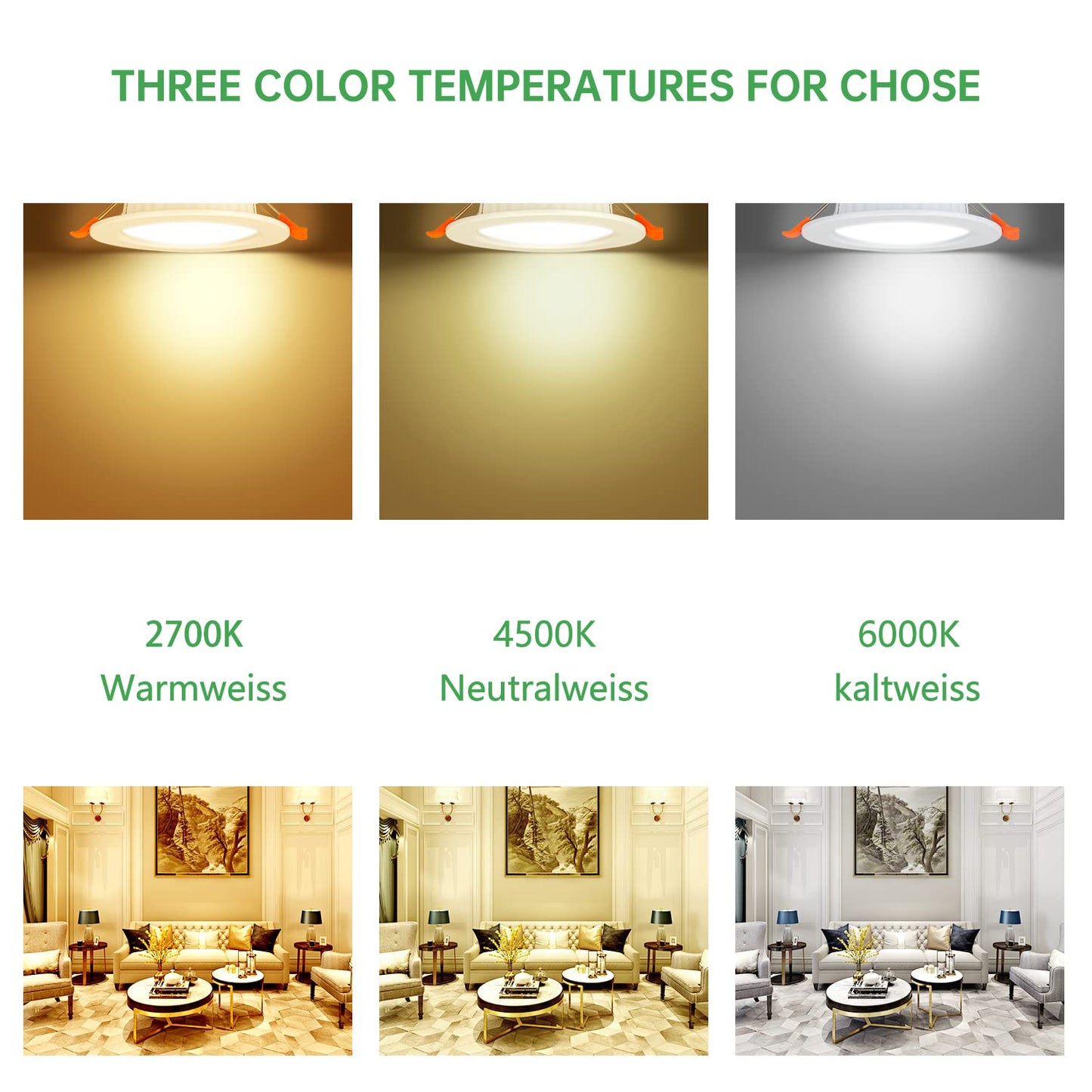 Tofisr LED recessed Ceiling Light,5W Cool White Light 6000K,Round Metal Downlights for Ceiling,220V-240V,Cutout 75-95mm,Ultra Slim Round Spotlights