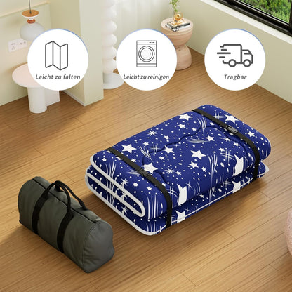 Kiseely Japanese Futon Mattress, Foldable Tatami Mat Portable Dormitory Sleeping Pad With Bag & Strap