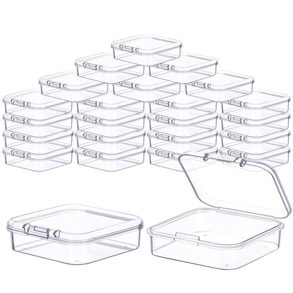 Prmape Pack of 24 Storage Boxes with Lid, Small, 6.5 x 6.5 x 2 cm, Rectangular Empty Mini Storage Box