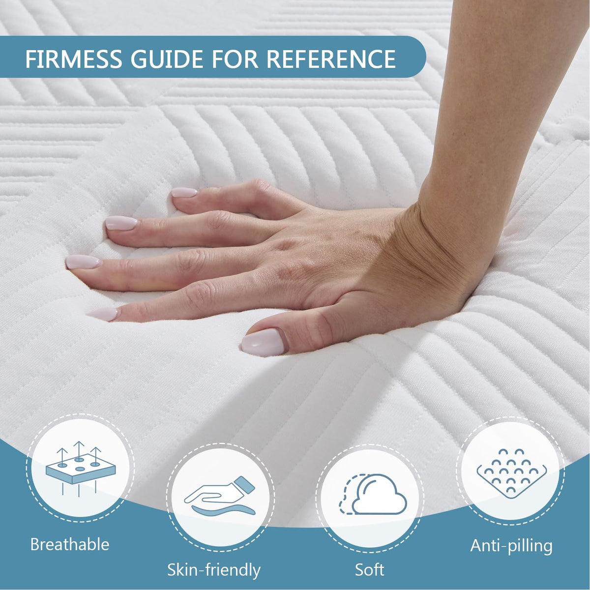 Hiimgo Folding Mattress,Single Memory Foam Trifold Mattress,90x190x10cm