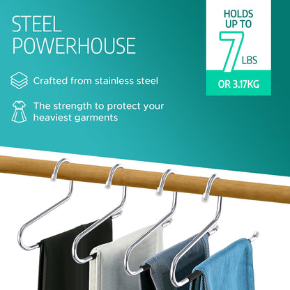 Trouser Hangers, Set of 15 Open-Ended Metal Pants Hangers, Non Slip