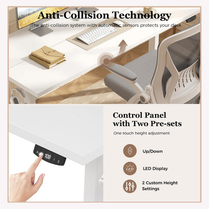 Klicelor Electric Standing Desk, 2 Memory Buttons for stand & sit, 100x60