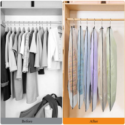 12 Pack Garment Bags, PEVA Translucent Clothes Covers, Suit Bag 40in+47in