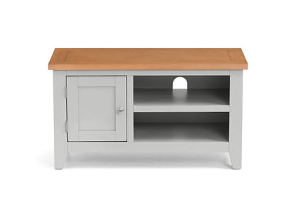 Julian Bowen Richmond TV Unit for up to 65" TVs, Grey/Oak - H50 x W91cm