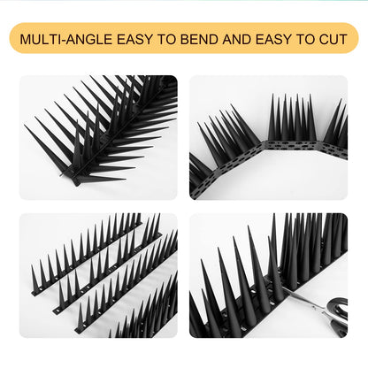 OFFO Bird Spikes High for Anti Pigeons Spikes to Keep Bird or Animals Away, Fence Spikes of Bird Deterrent Covers 12m, Height 10cm,Black