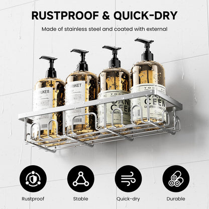 Deyhoc 5 Pack Rustproof Stainless Steel Shower Caddy - Silver