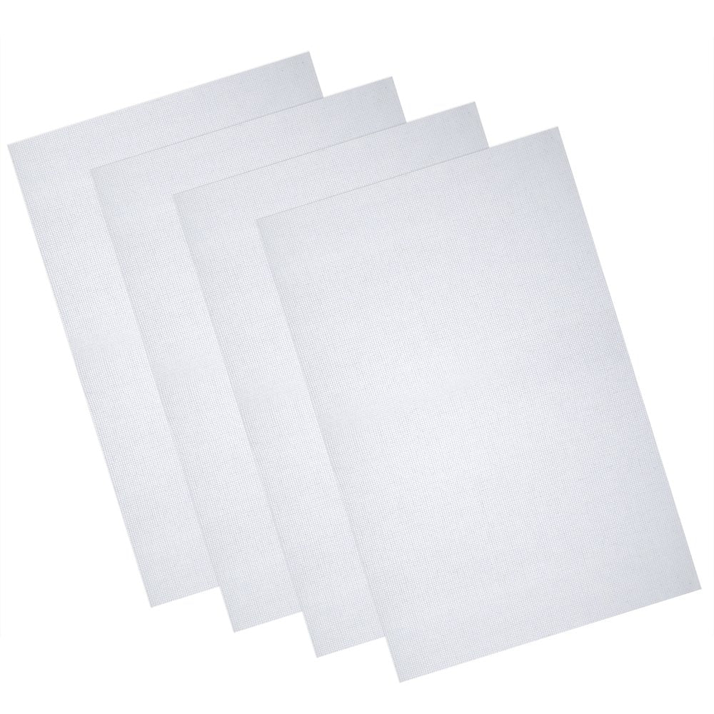 Pllieay 4 Pieces 14 Count Reserve Aida Cloth White Cross Stitch Cloth 45 x 30 cm Cotton Aida Fabric for Embroidery