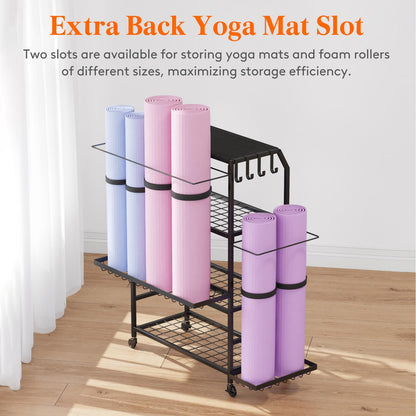 Lifewit Yoga Mat Holder, Home Gym Storage For Yoga Equipments,Fitness Equipments Organizer for Dumbbell, Kettlebell, Yoga Block, Foam Roller,Pilates