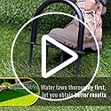 Colwelt Lawn Spike Aerator, Gardening Lawn Aerator for Compacted Soils and Lawns, Non-slip T-Handle Grass Spike Aeration with Four 9cm Solid Steel Spikes, 96cm