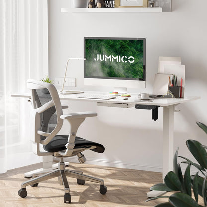 JUMMICO Electric Standing Desk 160x80 cm with Charging Port, Height Adjustable Computer Desk with Cable Tray,Ergonomic Sit Stand up Desk Rising Table