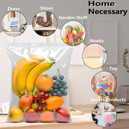 ATB-Foger 60x50cm Large Sealable Plastic Bag Organiser Pouches Clothing Travel Storage Reusable Waterproof Large Bags for Down Jackets Sweater 20pcs