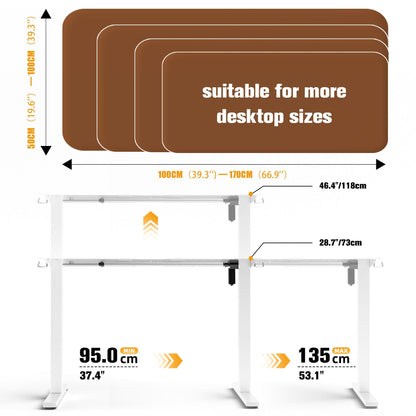 ERGOMAKER Electric Standing Desk Frame, Heavy Duty Steel, White
