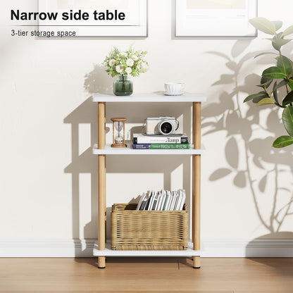 APICIZON Narrow Side Table, Slim Small Table, 3 Tier End Table Living Room, 40x18x61.5cm, Modern Thin Side Table for Living Room, Bedroom, Sofa