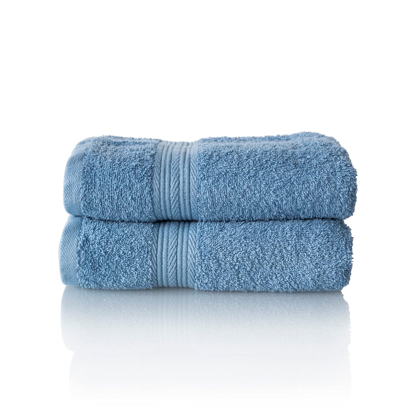 ALCLEAR set of terry hand towels, range of soft and highly absorbent towels, OEKOTEX 100 certified, 5 colours & 5 sizes, colour: JEANS BLUE, 2 x hand