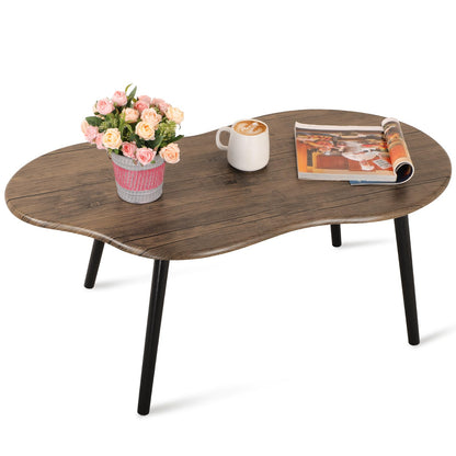 FEUFOAM Small Coffee Table Irregular Wood Grain Desktop Coffee Tables Simple Modern Cloud Shaped Center Table Floor Standing Table For Living Room