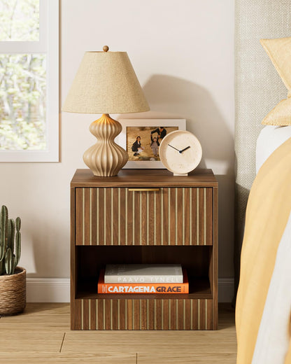 Apetaccat Small Bedside Table,41x28x39cm, Farmhouse Wooden Bedside Cabinet with Drawer,Kids Bedside Table Nightstand for Bedroom,Living