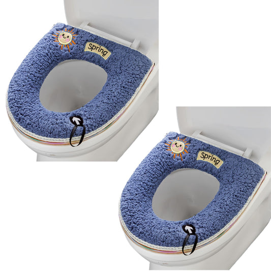 2PcsToilet Seats, Soft Home Toilet Seat Cushion with Hanging Loop Bathroom Soft and Warm Washable Toilet seat Cover Pads