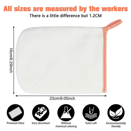 PHOGARY Microfiber Face Cloths for Washing Face, Soft Absorbent Wash Mitts, Coral Fleece Facial Body Wash Cloths, Adult European Bath Mitt