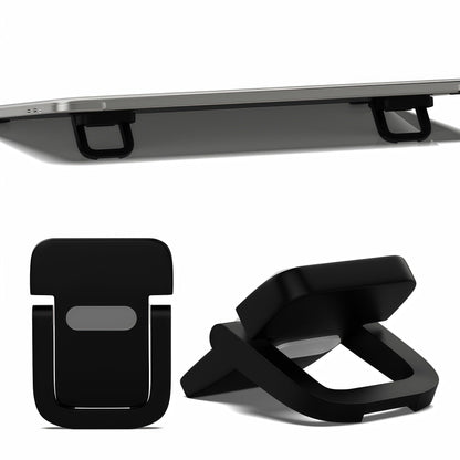 Notoke 2 Pcs Portable Keyboard Riser, Black Self Adhesive Invisible Laptop Stand, Mini Foldable Feet with Anti-slip Silicone