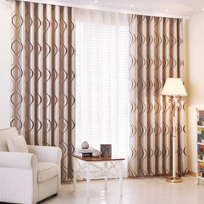 2 Panels Set Modern Striped Curtains for Living Room (Coffee, 2 x 66x72 Inch)