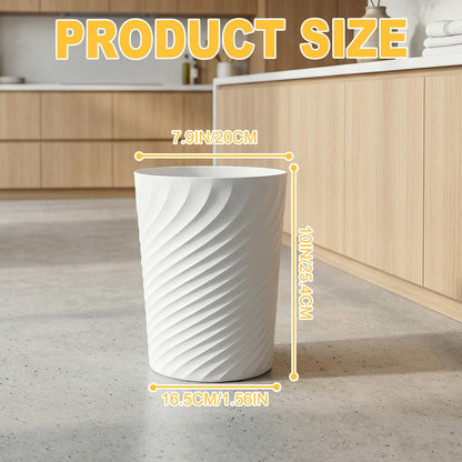 Xtrillogen 3PCS Plastic Waste Paper Bin,8L Small Bin with Threaded Texture,Slim Round Rubbish Waste Paper Basket,Trash Can for