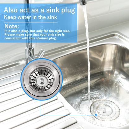 Tomario Kitchen Sink Plug Strainer Stainless Steel Strainers Sink Plugs Replacement Hole Diameter 82mm for Kitchen Sink