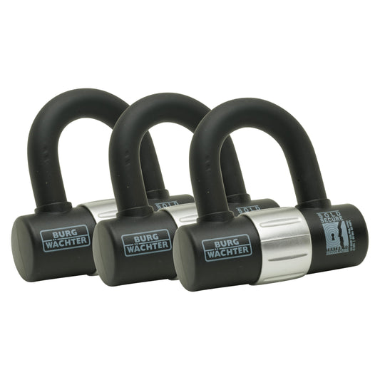 Burg-W?chter 100D Sold Secure Gold Pack, Black, Trio Keyed Alike U Locks