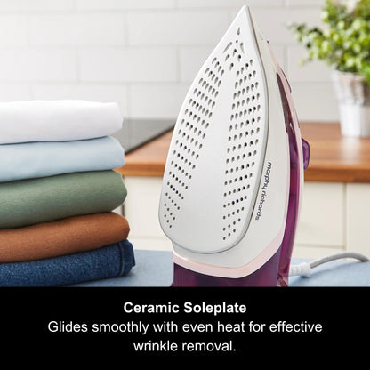 Morphy Richards Steamflow Turbo Steam Iron, Non Stick Ceramic Soleplate, 35g Output, Temperature Controls, Anti-Scale and Drip, 320ml Water Tank,
