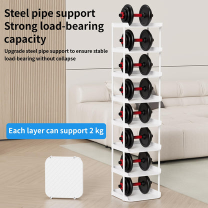 Altdnmaf 8 tier Narrow Shoe Storage Rack, Compact Single Shoerack Stand for Slim Space, Stackable Tall Thin Show Tower, Solid Plastic Shelves