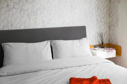 lekka EASY-CHANGE & EASY-IRON, ZIP-AROUND Duvet Cover Set for Double Size Bed (White)