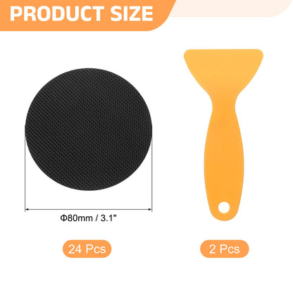 sourcing map 24pcs Non-Slip Bathtub Stickers,PEVA Anti-Slip Shower Stickers Showers Treads Round Appliques with 2 Pcs Scraper for Bath Tub Shower